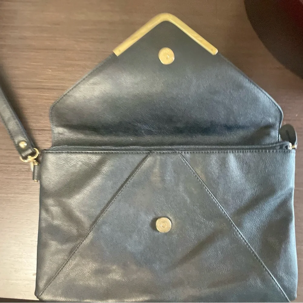 Aldo black envelope style wristlet and clutch